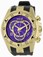 Invicta Purple Dial Chronograph Date Black Polyurethane Watch # 0922 (Men Watch)