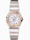 Omega 24mm Constellation Polished Quartz White Mother Of Pearl Dial Rose Gold Case, Diamonds On Hour Indices With Rose Gold And Stainless Steel Bracelet Watch #123.20.24.60.55.003 (Women Watch)