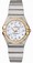 Omega 27mm Constellation Brushed Quartz White Mother Of Pearl Dial Yellow Gold Case, Diamonds With Yellow Gold And Stainless Steel Bracelet Watch #123.25.27.60.55.003 (Women Watch)