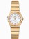 Omega 24mm Constellation Brushed Quartz White Mother Of Pear Dial Yellow Gold Case And Bracelet Watch #123.50.24.60.05.002 (Women Watch)