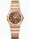 Omega 24mm Constellation Brushed Automatic Chronometer Brown Mother Of Pearl Dial Rose Gold Case, Diamonds With Rose Gold Bracelet Watch #123.50.27.20.57.001 (Women Watch)