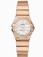 Omega 24mm Constellation Brushed Quartz White Mother Of Pearl Dial Rose Gold Case, Diamonds With Rose Gold Bracelet Watch #123.55.24.60.55.015 (Women Watch)