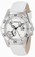 Invicta Silver Butterflies With Encrusted White Crystals Dial Leather Watch #12515 (Women Watch)