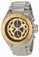 Invicta Gold Dial Chronograph Luminous Stop-watch Watch #13089 (Men Watch)