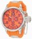 Invicta Russian Diver Quartz Chronograph Date Orange Polyurethane Watch # 1346 (Men Watch)