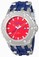 Invicta Reserve Quartz Red Dial GMT Date Blue Polyurethane Watch # 14175 (Men Watch)