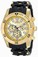 Invicta Sea Spider Gold Dial Chronograph Black Polyurethane Watch # 14813 (Men Watch)