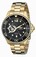 Invicta Black Dial 18kt. Gold Plated Stainless Steel Watch #15391 (Men Watch)