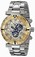 Invicta Ivory Dial 18kt. Gold Plated Stainless Steel Watch #15993 (Men Watch)