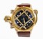 Invicta Blue Dial Gold-Plated Stainless-Steel Case Brown Leather Watch # 16158 (Men Watch)