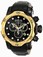 Invicta Venom Quartz Black Dial Chronograph Date Black Leather Watch # 16685 (Men Watch)