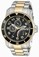Invicta Black Dial Stainless Steel Band Watch #17355 (Men Watch)