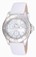 Invicta angel Quartz Analog Day Date White Leather Watch # 17438 (Women Watch)