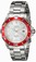 Invicta Silver Dial Stainless Steel With Red Top Ring Band Watch #17567 (Men Watch)