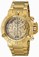 Invicta Gold-tone Dial 18k Gold Plated Stainless Steel Watch #17615 (Men Watch)