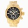 Invicta Black Dial Steel And 18k Gold Band Watch #17634 (Men Watch)