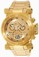 Invicta Gold-tone Dial Uni-directional Rotating Gold-plated Band Watch #17643 (Men Watch)