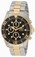 Invicta Flame-Fusion Crystal; Brushed And Polished Stainless Steel Case And Bracelet With 18k Gold Ion-Plated Stainless Steel Center Links Stainless Steel Watch #1772 (Watch)