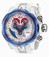 Invicta White With Blue & Red Accents Dial Uni-directional Rotating Blue Ion-plated Band Watch #18536 (Men Watch)