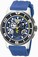 Invicta Reserve Quartz Chronograph Day Date Blue Silicone Watch # 18946 (Men Watch)