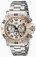 Invicta Pink Dial Two-tone Watch Featuring Brushed Rose Gold-tone Dial With Luminous Hands Roman Numeral Hour Markers And Trio Of Subdials Chronograph Watch #19702 (Men Watch)