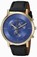 Invicta Blue Dial Chronograph Black Leather Watch # 19864 (Men Watch)