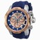 Invicta Rose And Blue Dial Uni-directional Rotating Rose Gold-plated Band Watch #19922 (Men Watch)