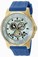 Invicta Quartz Chronograph Mother of Pearl Dial Blue Silicone Watch # 19925 (Men Watch)