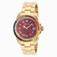 Invicta Burgundy Dial Fixed Gold-plated Set With Multi-colored Cryst Band Watch #20023 (Men Watch)