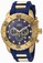 Invicta Pro Diver Quartz Chronograph Date Blue Polyurethane Watch # 20280 (Men Watch)