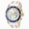 Invicta Silver Dial Uni-directional Rotating Gold-plated With A Blue T Band Watch #20293 (Men Watch)