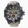 Invicta Black (snake Skin Pattern Centered) Dial Uni-directional Rotating Black Ion-plated Band Watch #20412 (Men Watch)