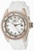 Invicta Wildflower Quartz Mother of Pearl Dial Crystal Bezel White Silicone Watch # 21381 (Women Watch)