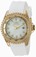 Invicta Wildflower Quartz Mother of Pearl Crystal Bezel White Silicone Watch # 21414 (Women Watch)