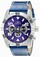 Invicta Pro Diver Quartz Chronograph Day Date Blue Leather Watch # 21475 (Men Watch)