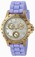 Invicta Speedway Quartz Mother of Pearl Day Date Purple Silicone Watch # 21975 (Women Watch)