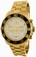 Invicta White Dial Uni-directional Rotating Yellow Gold-plated Band Watch #22229 (Men Watch)