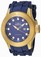 Invicta Blue Dial Uni-directional Rotating Yellow Gold-plated Band Watch #22244 (Men Watch)