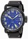 Invicta Aviator Quartz Blue Dial Date Black Leather Watch # 22254 (Men Watch)