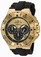 Invicta Exursion Gold Dial Chronograph Date Black Silicone Watch # 23042 (Men Watch)