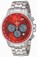 Invicta Red Dial Stainless Steel Band Watch #23086 (Men Watch)