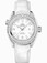 Omega 37.5mm Auto Chronometer Planet Ocean White Dial Stainless Steel Case, Diamonds With White Leather Strap Watch #232.18.38.20.04.001 (Men Watch)