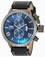 Invicta Corduba Blue Dial Chronograph Date Black Leather Watch # 23687 (Men Watch)