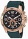 Invicta Pro Diver Quartz Chronograph Date Green Polyurethane Watch # 24009 (Men Watch)