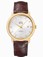 Omega 39.5mm Prestige Co-Axial Silver Dial Yellow Gold Case, Diamonds With Brown Leather Strap Watch #424.53.40.20.52.001 (Men Watch)