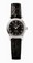Omega 22mm Prestige Quartz Small Black Dial Stainless Steel Case With Black Leather Strap Watch #4870.52.01 (Women Watch)