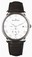 Blancpain Manual Wind Stainless Steel White Dial Crocodile Leather Black Band Watch #6606-1127-55B (Men Watch)
