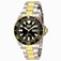 Invicta Black Dial 23k-yellow-gold-plated-stainless-steel Band Watch #7045 (Men Watch)