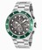 Invicta Gunmetal Dial Uni-directional Rotating Stainless Steel With Gree Band Watch #INVICTA-18908 (Men Watch)