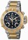 Invicta Black Dial With Goldtone Hands And Hour Markers Dial Chronograph Luminous Stop-watch Watch #INVICTA-4698 (Men Watch)